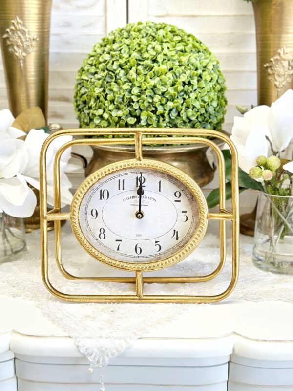 Upfield Gold Table Clock