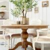 Botany Round Oak Pedestal Dining Table