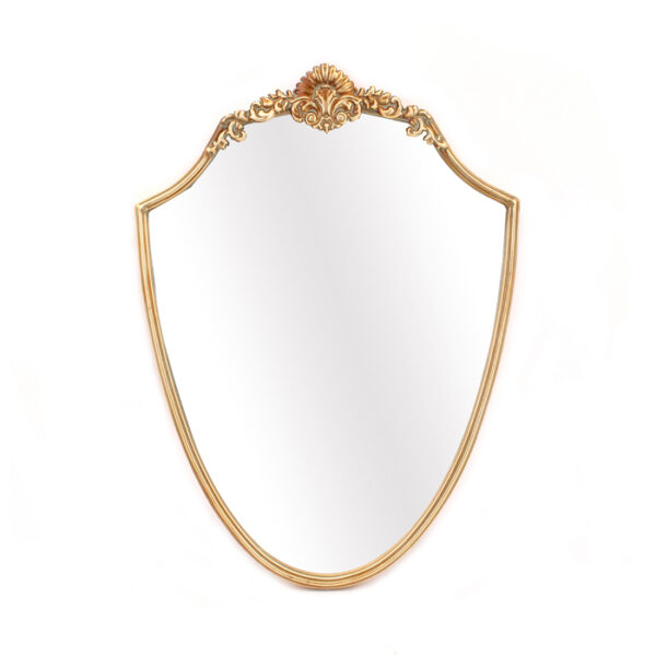 Filigree Iron Antique Gold Crest Mirror