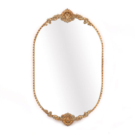 Filigree Iron Antique Gold Oval Mirror