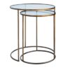 Gold Glass Round Top Nesting Table