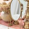 Gold Metal Table Oval Mirror