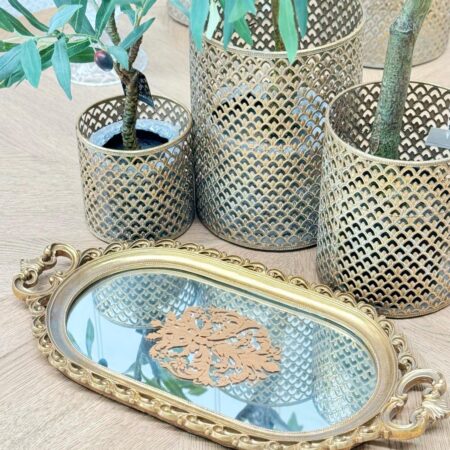 Vintage Gold Oval Tray