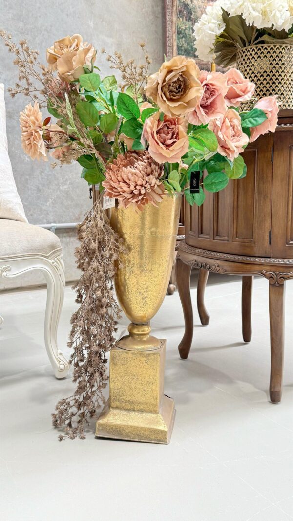 Antique Gold Pedestal Urn Vase