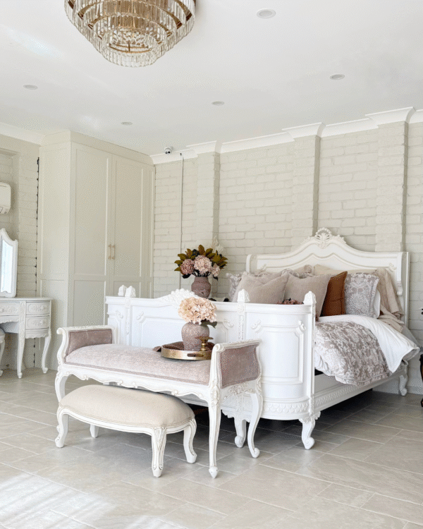 Charlotte White Carved French Provincial Bed - Image 2