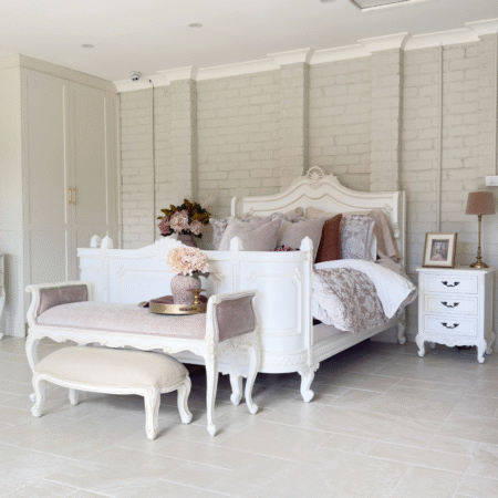 Charlotte White Carved French Provincial Bed2