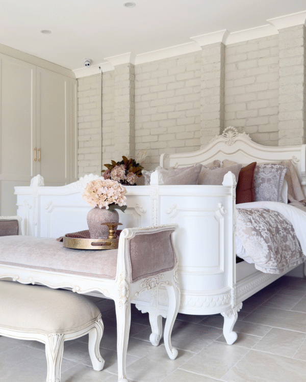 Charlotte White Carved French Provincial Bed - Image 4