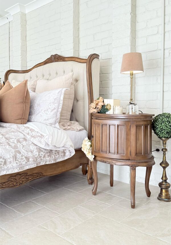 Eleonara Wingback Antique Brown Diamond Tufted Bed - Image 7