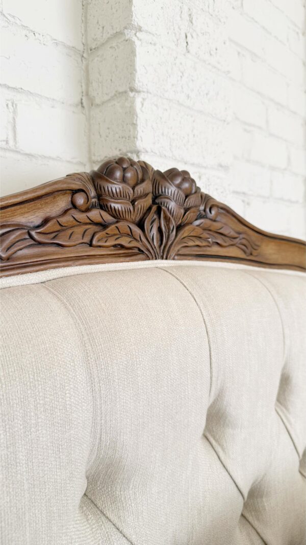 Eleonara Wingback Antique Brown Diamond Tufted Bed - Image 6