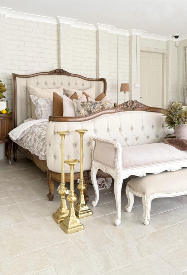 Eleonara Wingback Antique Brown Diamond Tufted Bed - Image 2