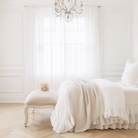 Louis French Provincial Curved Leg Upholstered Bench