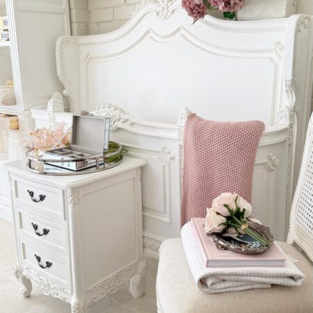 Charlotte White Carved French Bed