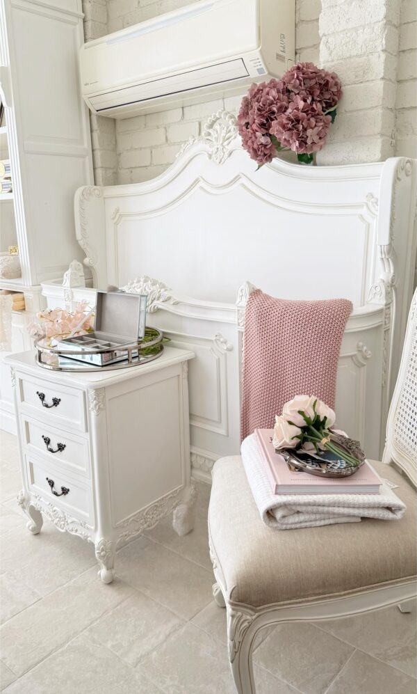 Charlotte White Carved French Bed