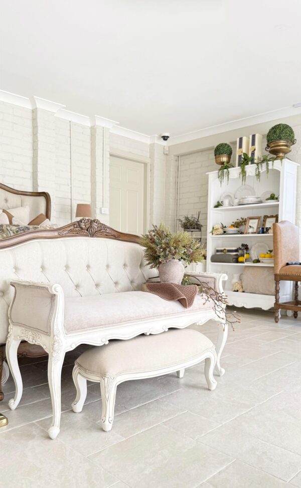French Provincial Curved Stool