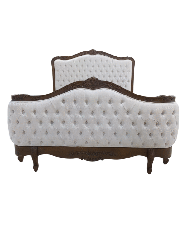 Alice Farmhouse Tufted Antique Brown French Provincial Bed - Image 4