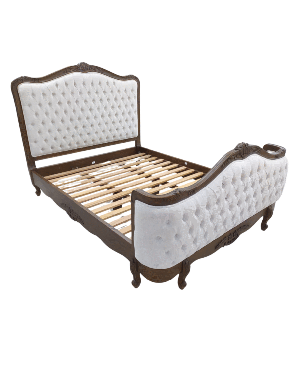 Alice Farmhouse Tufted Antique Brown French Provincial Bed - Image 6