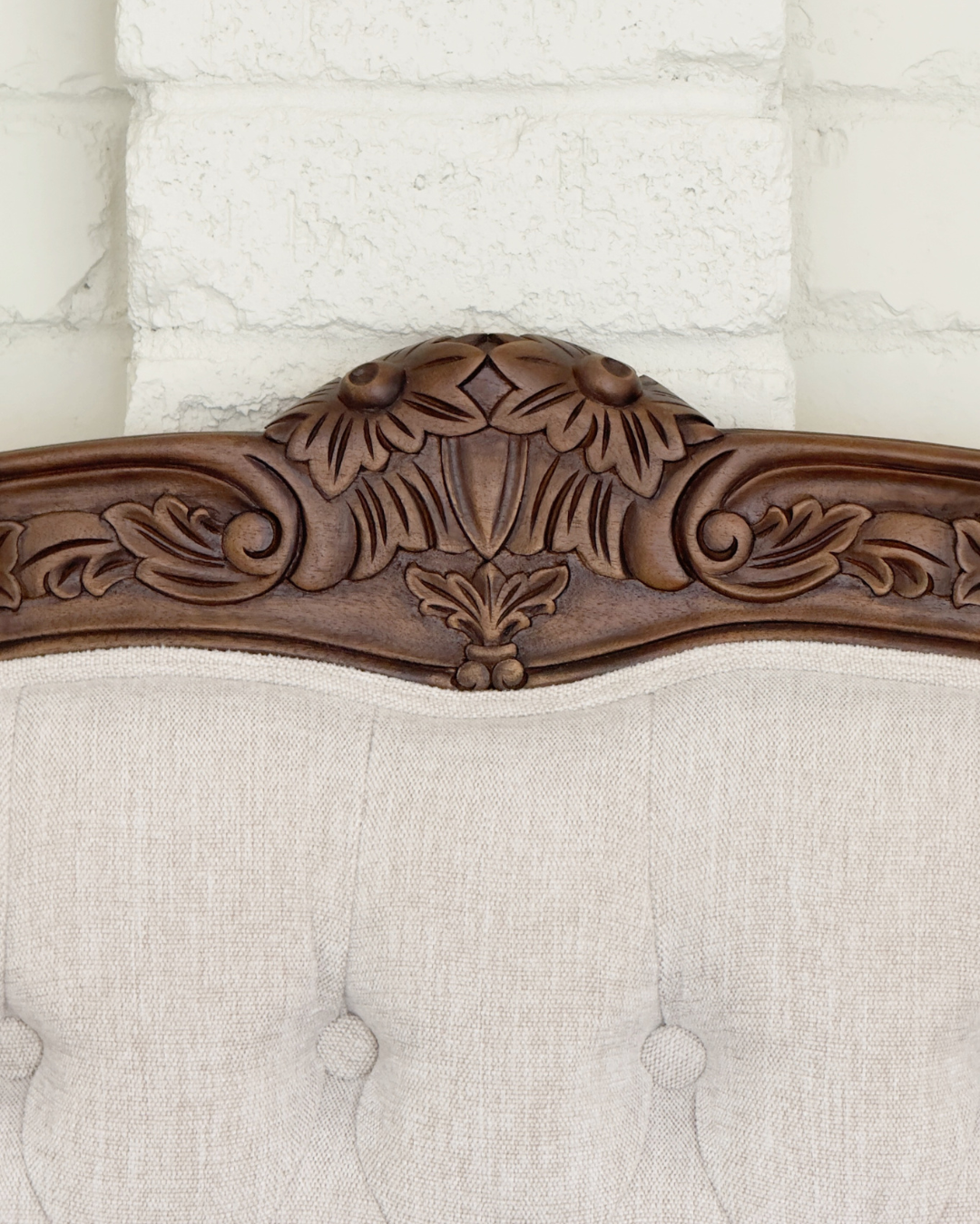 Alice Farmhouse Tufted Antique Heritage Brown French Provincial Bed - Image 14