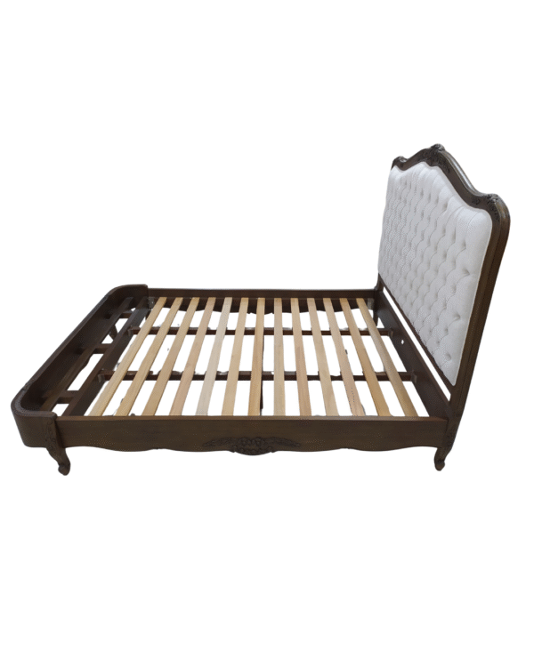 Alice Farmhouse Tufted Antique Brown French Provincial Low End Bed - Image 5