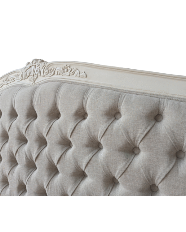Alice Farmhouse Tufted Antique White French Provincial Bed - Image 5