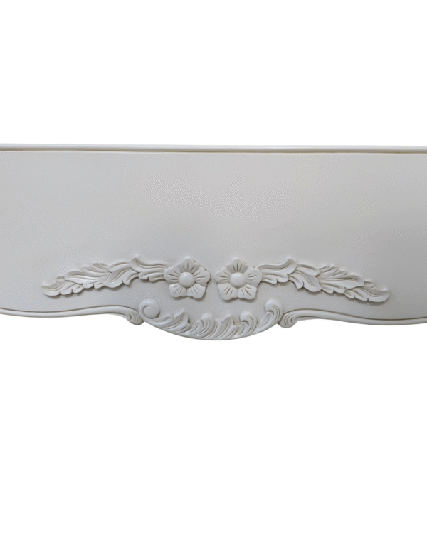 Alice Farmhouse Tufted Antique White French Provincial Low End Bed - Image 8
