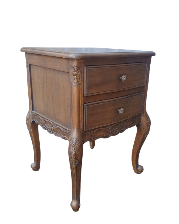 Antonietta Antique Brown French Provincial Bedside Table - Image 3