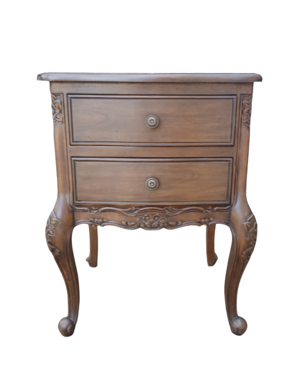 Antonietta Antique Brown French Provincial Bedside Table - Image 2