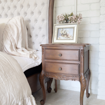 Antonietta Antique Brown French Provincial Bedside Table 7