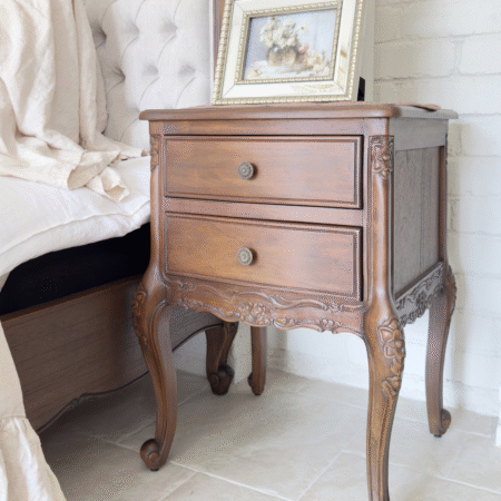 Antonietta Antique Brown French Provincial Bedside Table 7