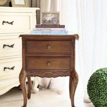 Antonietta Antique Brown French Provincial Bedside Table 7