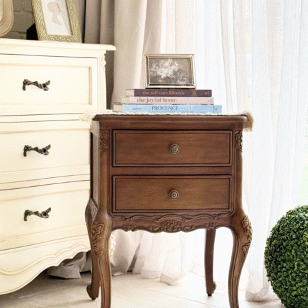 Antonietta Antique Brown French Provincial Bedside Table 7