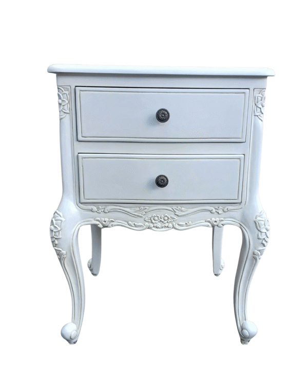 Antonietta Antique White French Provincial Bedside Table - Image 2