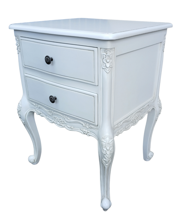 Antonietta Antique White French Provincial Bedside Table - Image 3