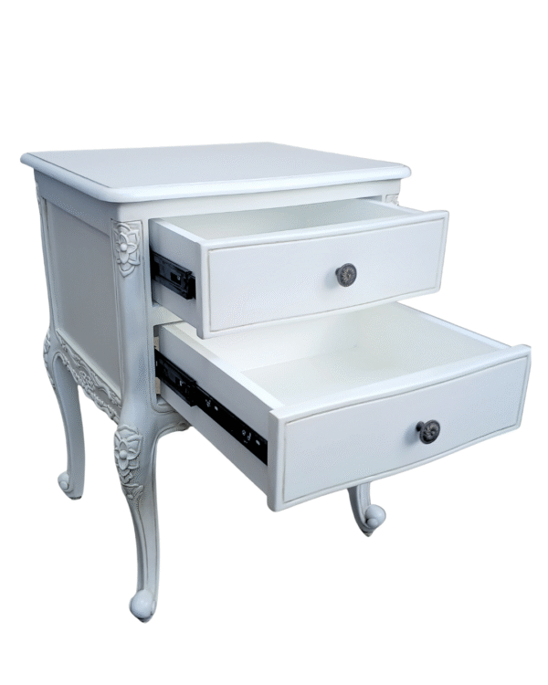 Antonietta Antique White French Provincial Bedside Table - Image 4