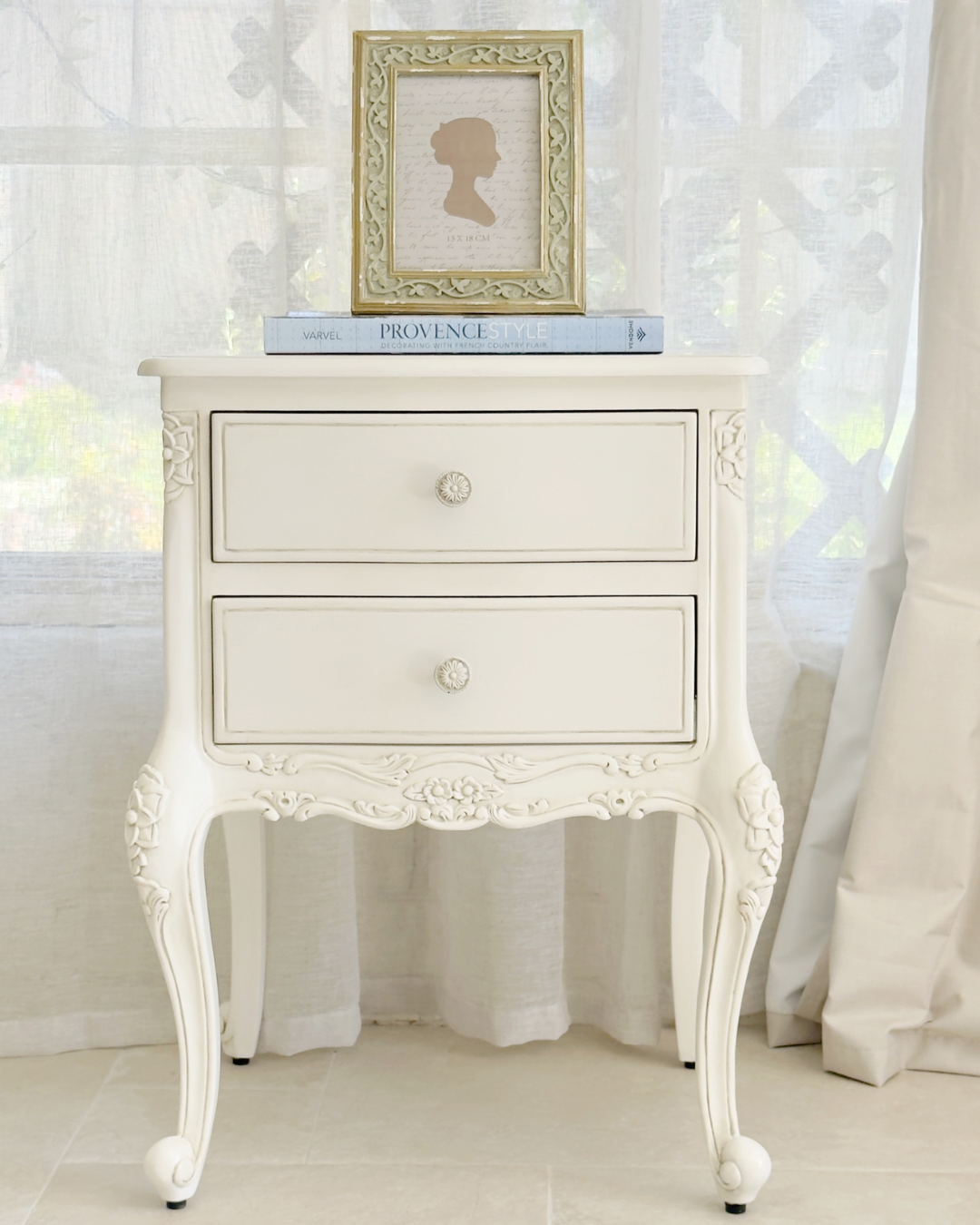 Antonietta Antique White French Provincial Bedside Table