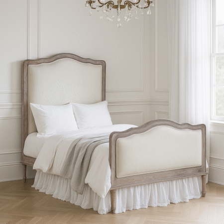 Eloise Farmhouse French Provincial Upholstered King Single Bed