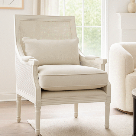 Hampton White Oak Rattan Armchair
