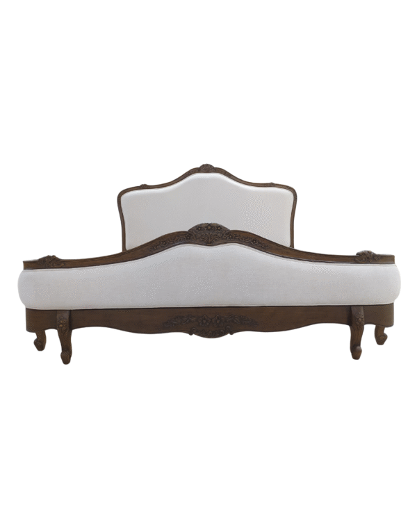Juliette Antique Brown Upholstered French Provincial Bed - Image 6