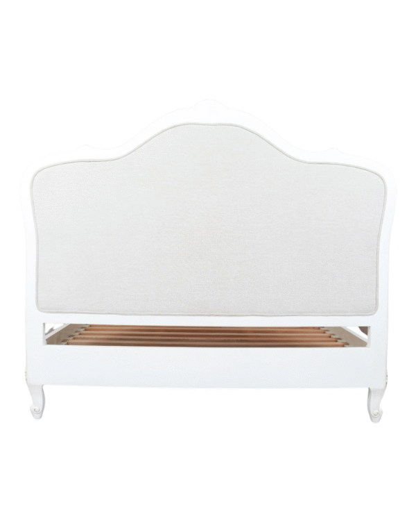 Juliette Antique White Upholstered French Bed