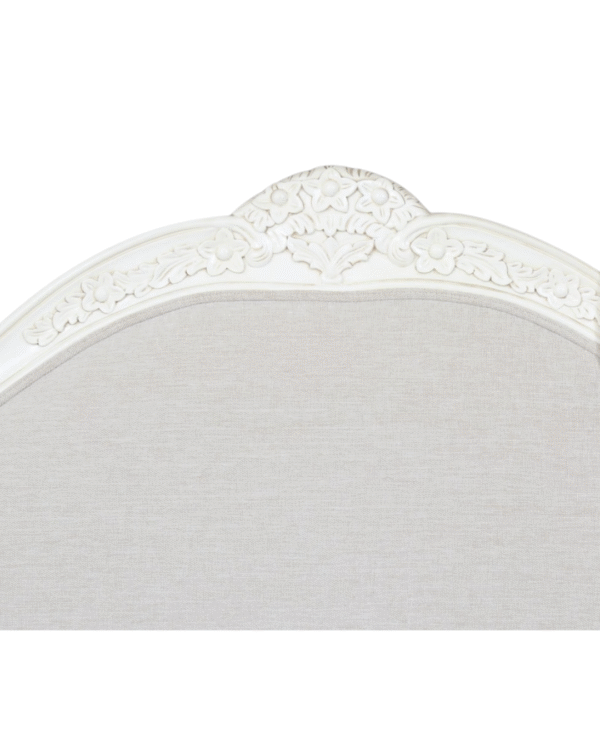Juliette Antique White Upholstered French Bed