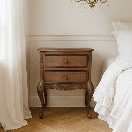 Antonietta Antique Brown French Provincial Bedside Table