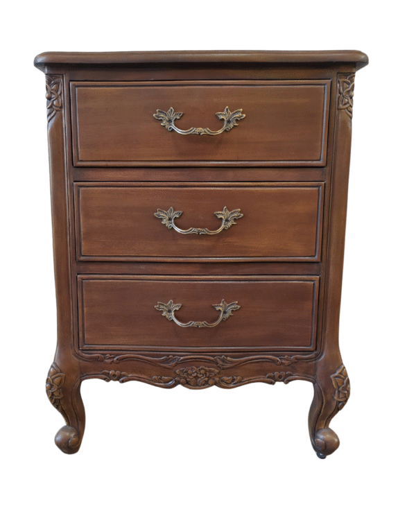 Le Foret Antique Brown French Provincial Bedside Table - Image 2