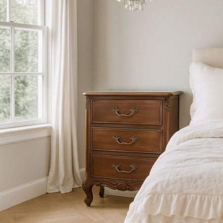 Le Foret Antique Brown French Provincial Bedside Table