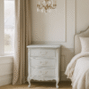 Le Foret Antique White French Bedside Table