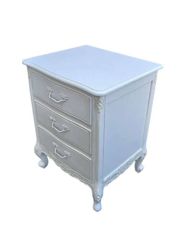 Le Foret Antique White French Bedside Table - Image 4
