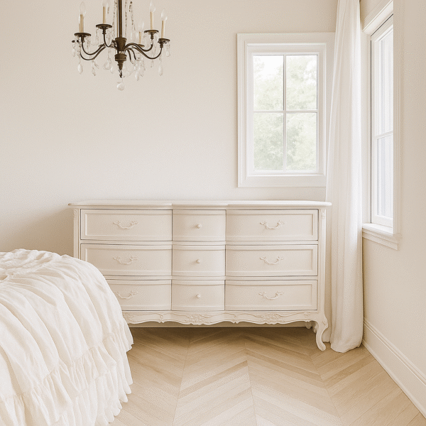 Le Foret Antique White French Provincial Chest of Drawers - Image 2