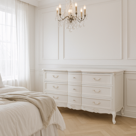 Le Foret Antique White French Provincial Chest of Drawers