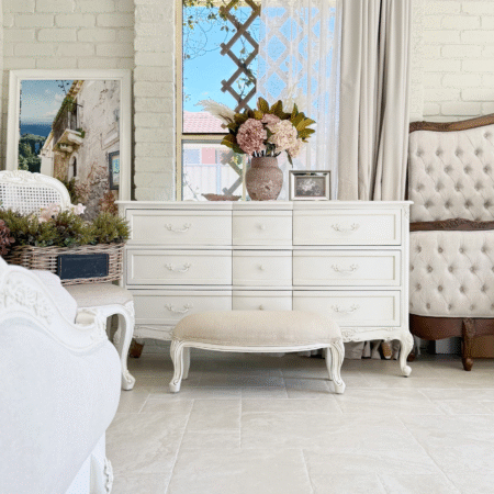 Le Foret Antique White French Provincial Chest of Drawers