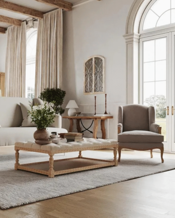 Normandy Bergere Oak Wingback Armchair
