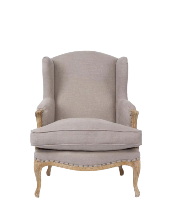 Normandy Bergere Oak Wingback Armchair - Image 2