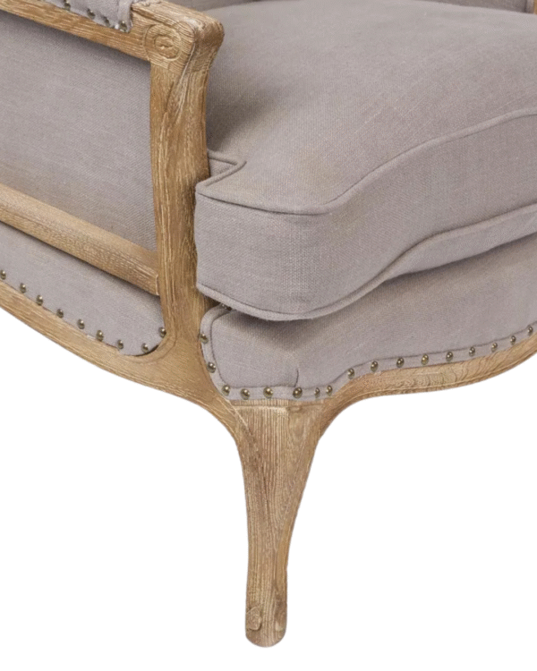 Normandy Bergere Oak Wingback Armchair - Image 4